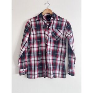 Plaid Western Style Shirt Button Down Long Sleeved Vintage Size 8